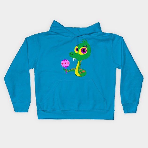 Baby Rattler Kids Hoodie by wolfmanjaq